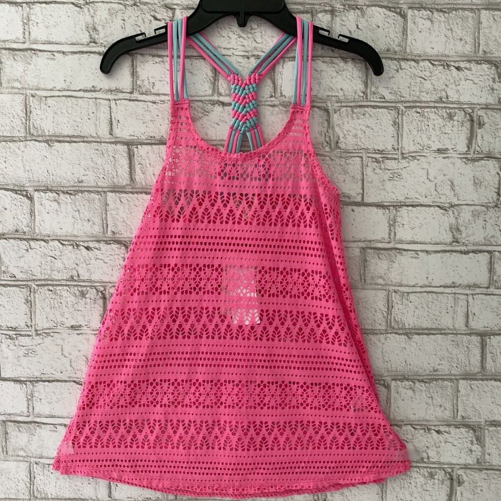 Miken Big Girls Macrame Swim Cover Up Dress
